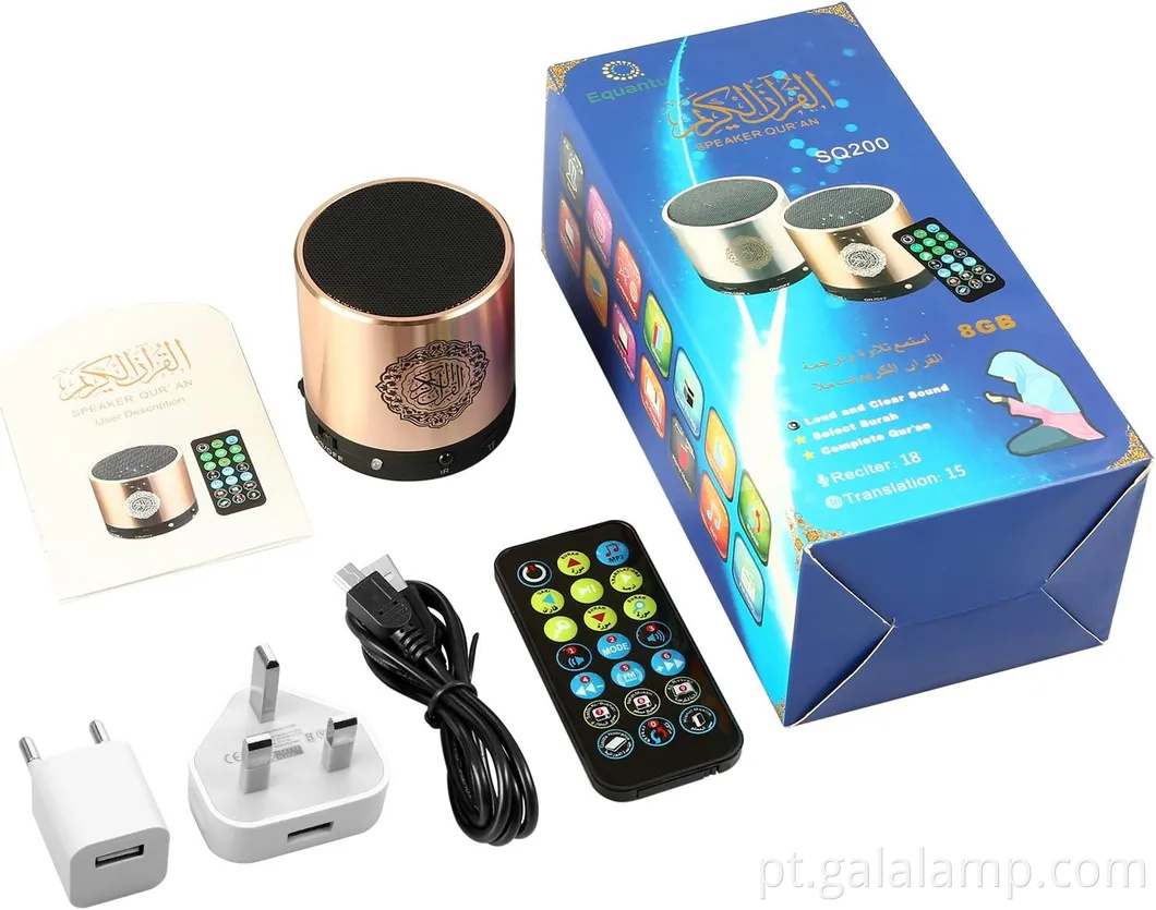 Orador digital do Alcorão com MP3 player recarregável e controle remoto